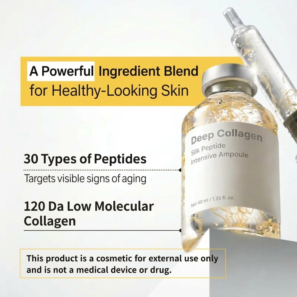 Meesue Deep Collagen Silk Peptide Intensive Ampoule Korean Face-Lifting Serum featuring 30 Peptide Complex
