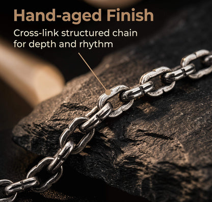 Gravem - Vintage Silver Chain Necklace for Men