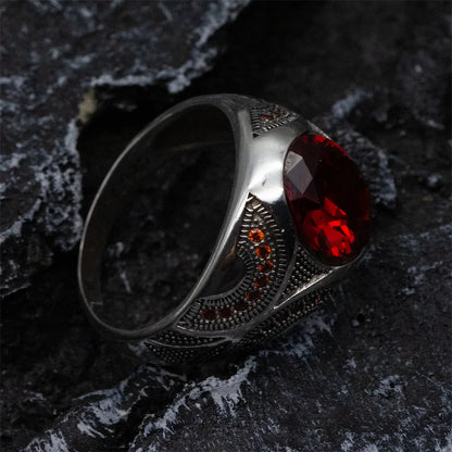 Red Cubic Zirconia Stone Ring