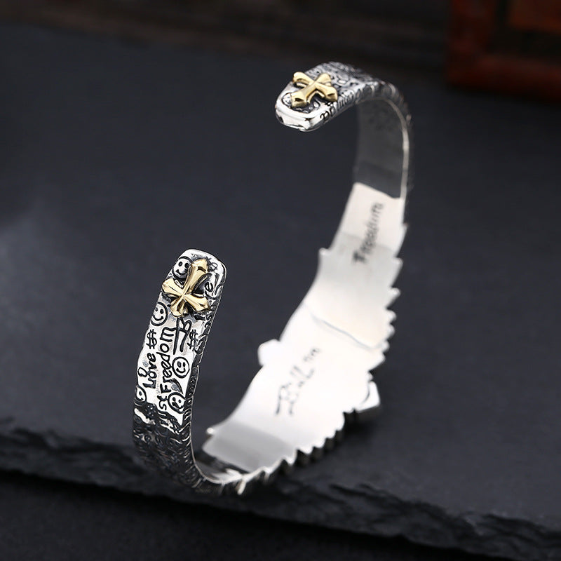 Ying -  Adjustable Cross Bangle Bracelet