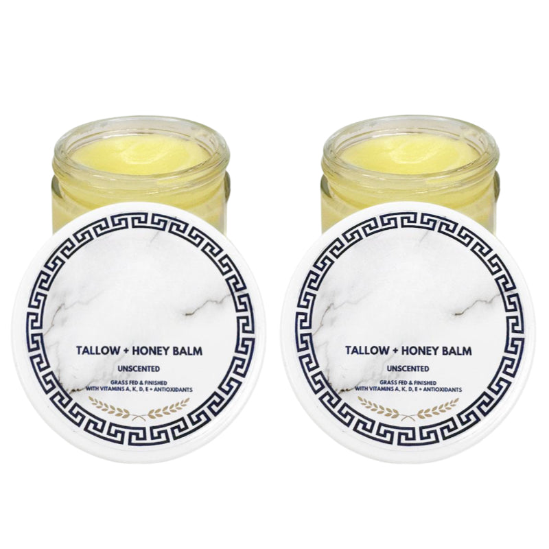 Meesue Grass-Fed Tallow Balm with Honey & Vitamins A, D, E, K for Dry and Sensitive Skin