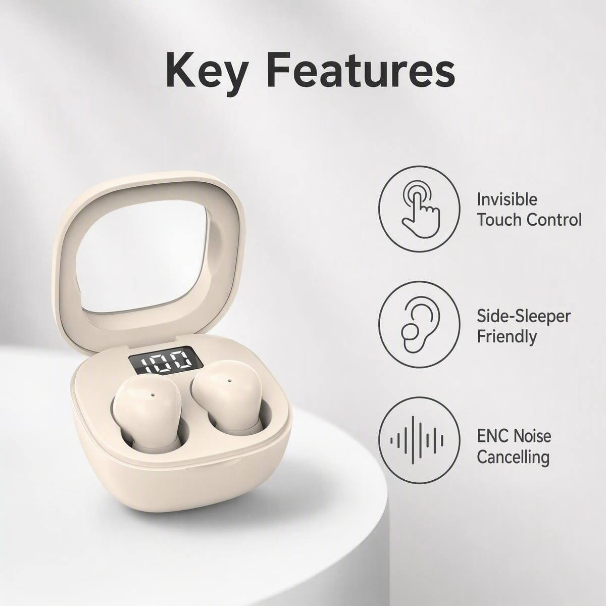 Mini Invisible Sleep Earbuds for Side Sleepers